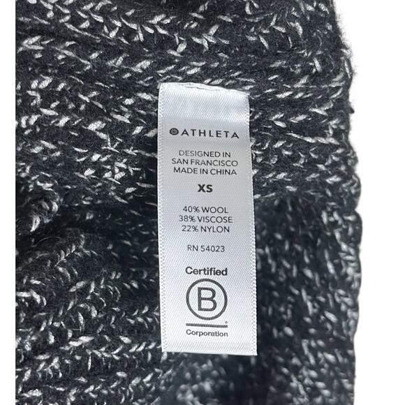 Athleta Shasta V-Neck Marled Wool Blend Pullover Sweater Side Slit Size XS - Picture 8 of 8